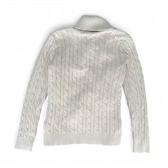 Ralph Lauren Women’s Ivory Cable Knit Shawl Collar Cream Cardigan Sweater XL - Picture 6 of 6